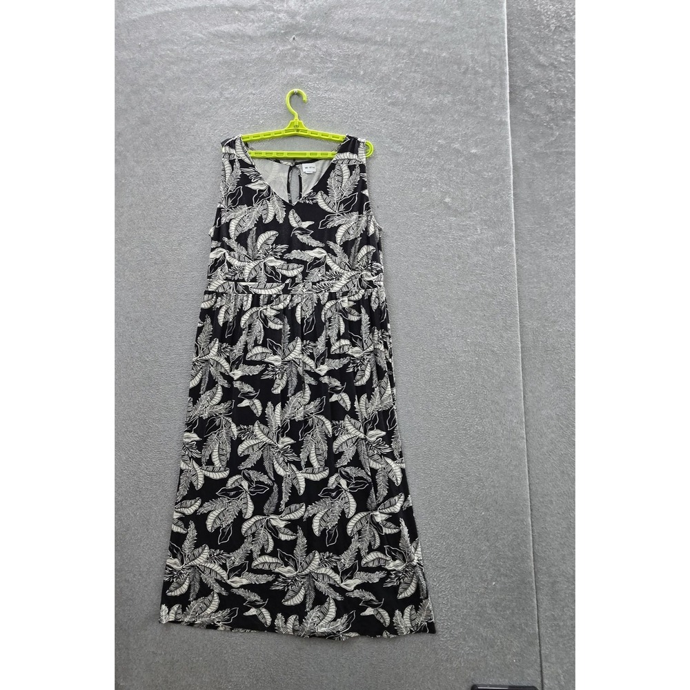 Old Navy Women Dress 2X Black Floral Maxi Sundress Garden Party Relaxed